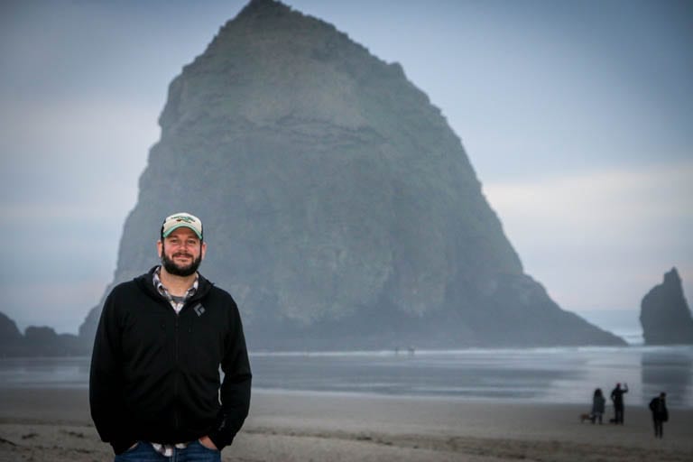 My late partner at haystack rock before being diagnosed with cancer. I would scatter his ashes here one year later.