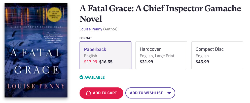 A Fatal Grace: A Chief Inspector Gamache Novel (A Chief Inspector